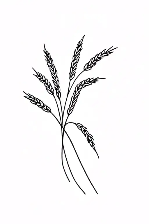 long ears of rice tattoo design idea