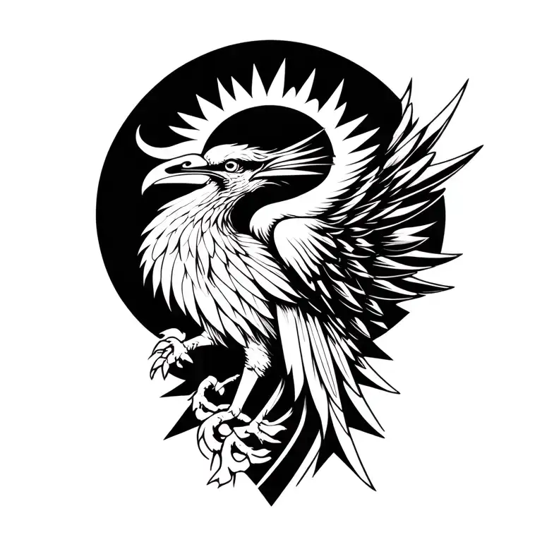 Simurgh Bird tattoo design idea