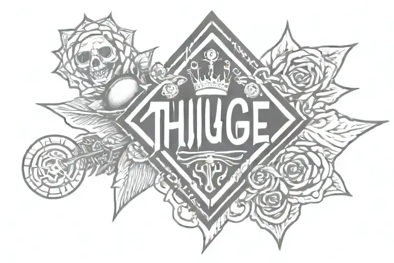 thug life tattoo design inspired tattoo incorporating tattoo design idea