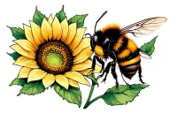 tiffany, crush, sunflower, bumble bee, water, love, grief tattoo design idea