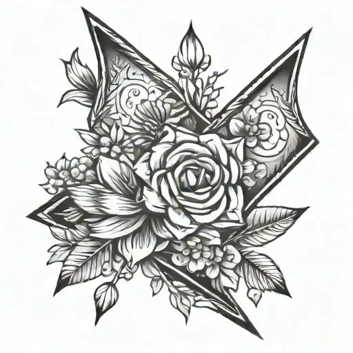 simple bohemian arrow dog paw flowered with symbols moral strength friendship patience kindness tattoo design idea