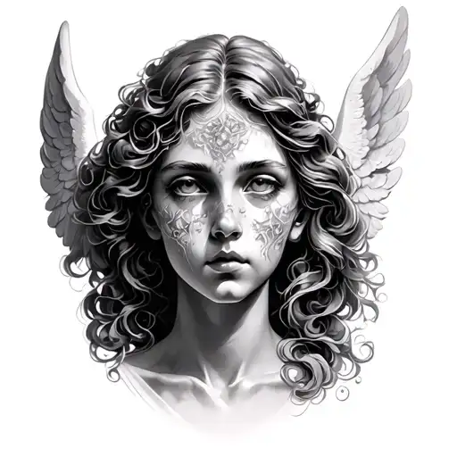 angel face morphine tattoo design idea