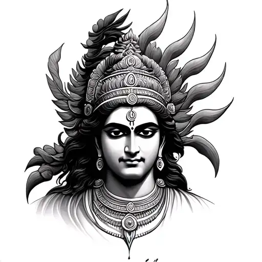Lord vishnu tattoo design idea