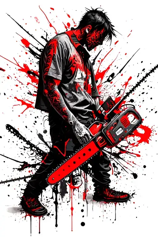 chainsaw man anime tattoo design idea