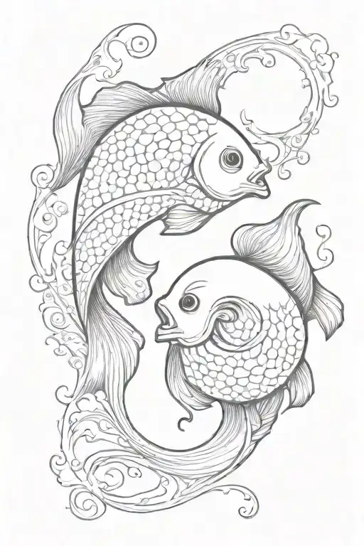 PISCES FISH RESEMBLING YIN YANG tattoo design idea