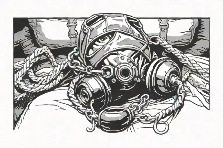 latex slave hogtie ballgag hood holding tattoo design idea