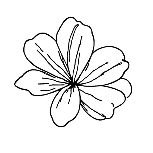 one fine line of Plumeria tiny flower  tattoo design idea