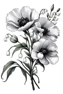 lily of the valley poppy marigold bouquet tattoo tattoo design idea