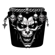 vampire bit with a charm bracelet with difrent horror theamed charms tattoo design idea