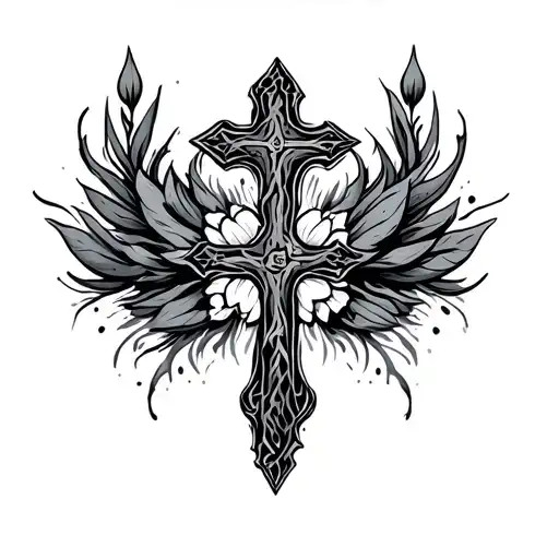serenity courage wisdom cross tattoo design idea