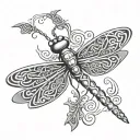 Celtic Dragonfly tattoo design idea