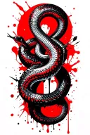 Skwles with snakes tattoo design idea