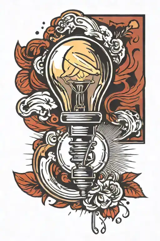 light bulb outside tattoo design idea