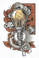 light bulb outside tattoo design idea