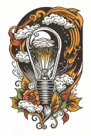 light bulb outside tattoo design idea