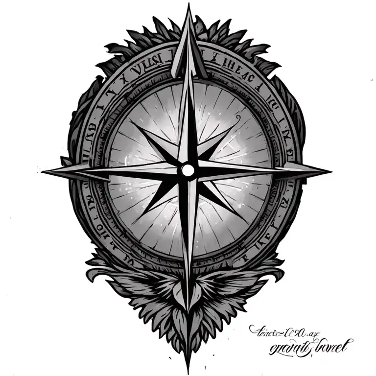 Christian compass design tattoo design idea