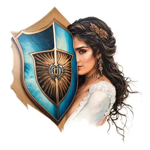 Diego and Valeria Shield tattoo design idea