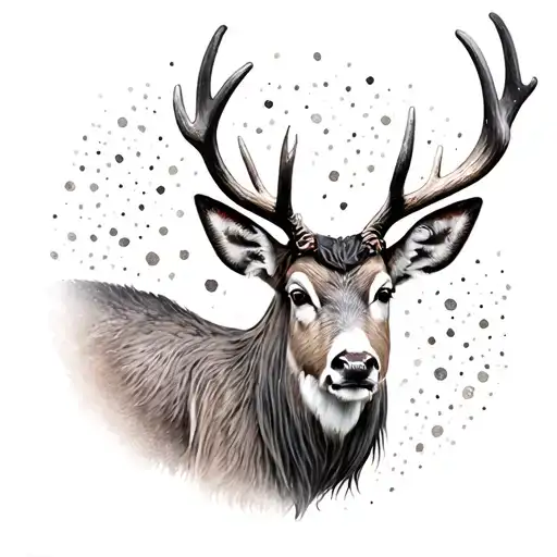 Bisexual colors reindeer tattoo design idea