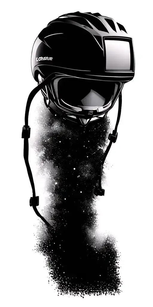 Cycling helmet with TV static design tattoo design idea