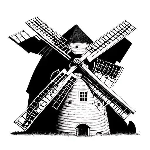 windmill tattoo design idea