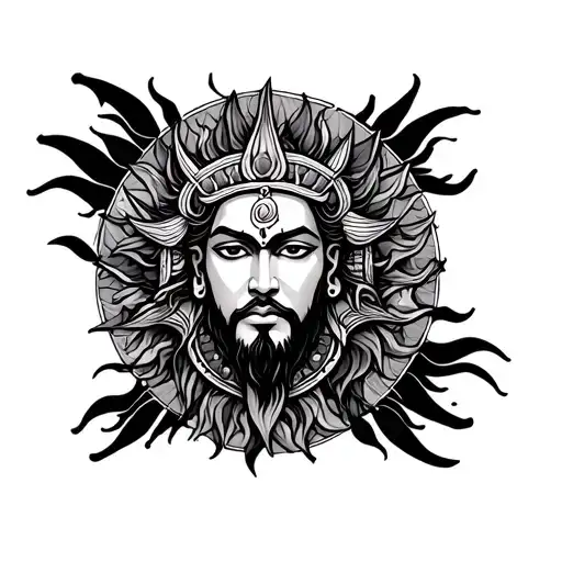 Inti, the sun god tattoo design idea