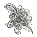 N+M+B cursive writing tattoo design idea