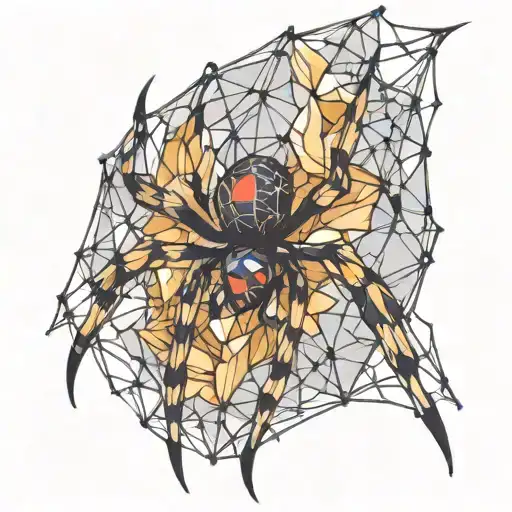 spider crystals tattoo design idea