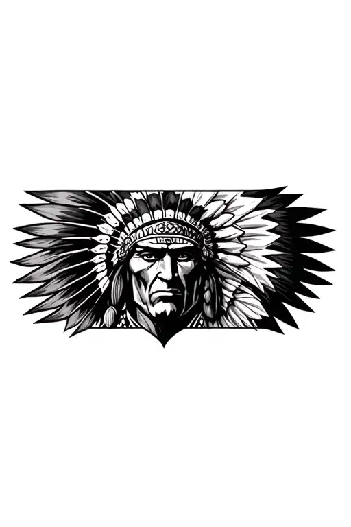 indian warrior head tattoo holding tattoo design idea
