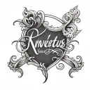 simple elegant cursive compas with invictus text tattoo design idea