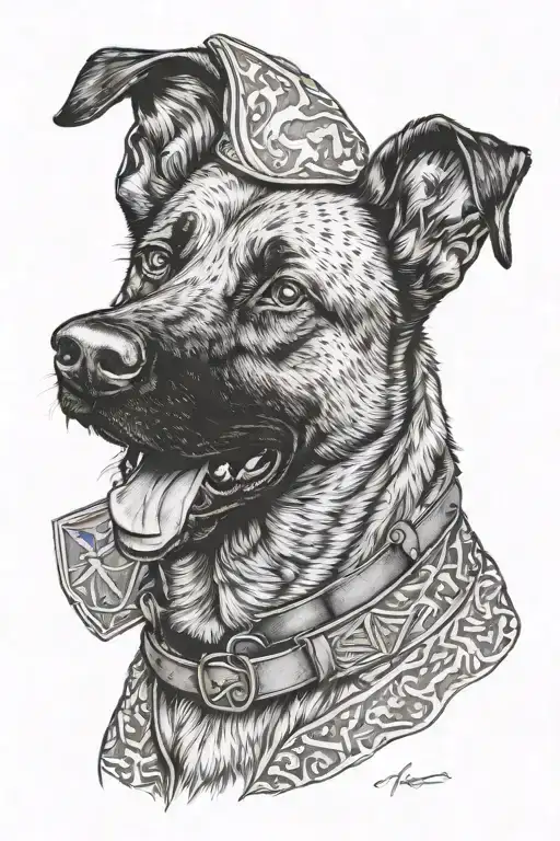belgian malinois military tattoo design idea