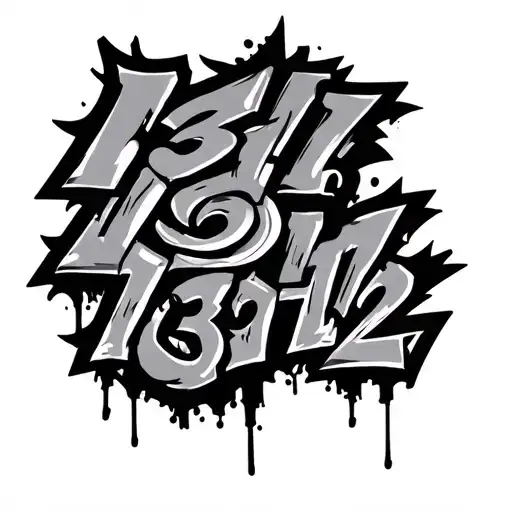 1312 Graffiti Style tattoo design idea