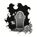 grave tombstone tattoo design idea