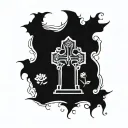 grave tombstone tattoo design idea