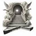 stairs going into heaven tattoo design idea