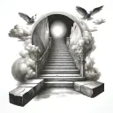 stairs going into heaven tattoo design idea