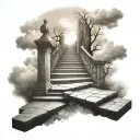 stairs going into heaven tattoo design idea