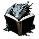 Dragon Reading A Book tattoo design idea
