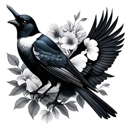 2 Magpie tattoo design idea