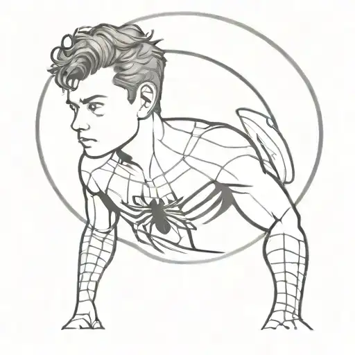 Spiderman tom holland tattoo design idea