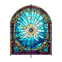 broken stained glass window tattoo design idea