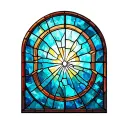 broken stained glass window tattoo design idea