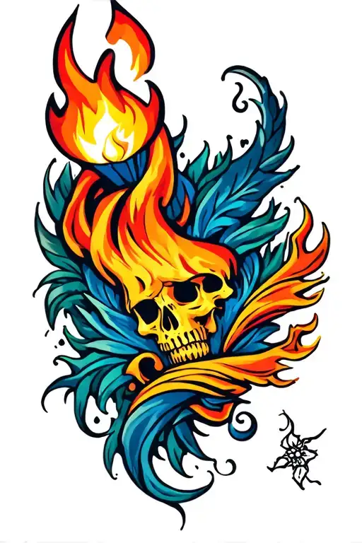 torch tattoo design idea
