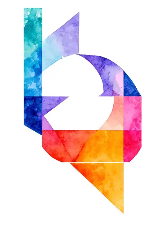 Sleeve of the geometry of color meof tattoo design idea