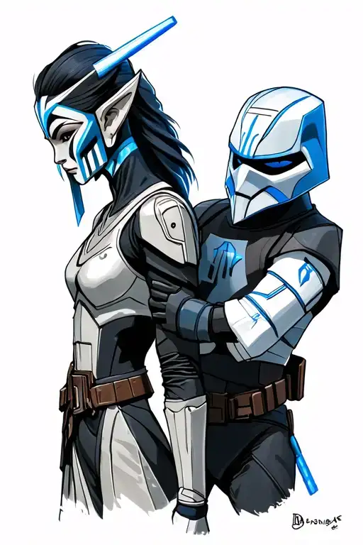 Ahsoka Tano and captain rex at the end of the clone wars tattoo design idea