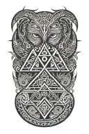tree snake pyramid crow tattoo design idea