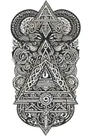 tree snake pyramid crow tattoo design idea