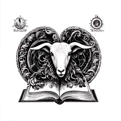 7 seals book of revelation lamb scroll apocalypse tattoo design idea