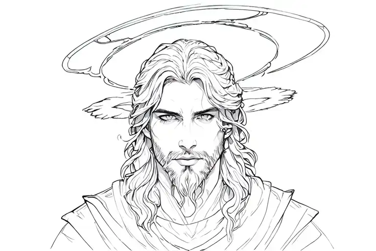 the name Halo Amir with a real halo included  tattoo design idea