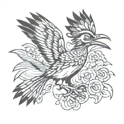 roadrunner sprinting tattoo design idea