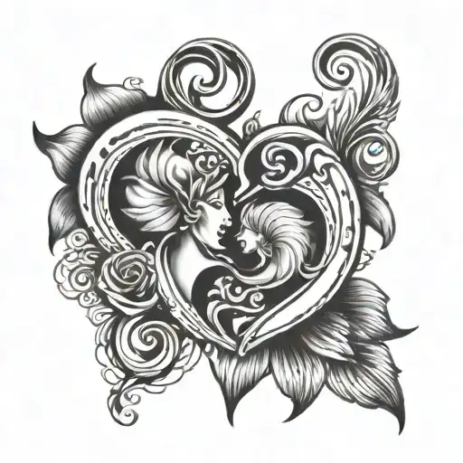 Twin Flame tattoo design idea